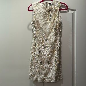 French connection all sequin and feather dress size 6 - true size small